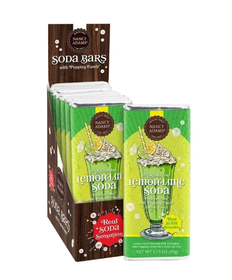 Nancy Adams Milk Chocolate Lemon Lime Soda Bar 1.75oz 12ct